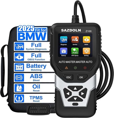 V550 Obd2-Scanner، جهاز اختبار البطارية، أداة تشخيص السيارة المحسنة لقراءة رموز أخطاء المحرك ومسحها، أداة مسح ضوئي لجميع سيارات OBD2 1996+، 40,000+DTC، بيانات حية (أسود) in Saudi Arabia