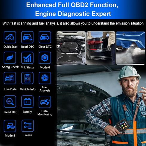 V550 Obd2-Scanner، جهاز اختبار البطارية، أداة تشخيص السيارة المحسنة لقراءة رموز أخطاء المحرك ومسحها، أداة مسح ضوئي لجميع سيارات OBD2 1996+، 40,000+DTC، بيانات حية (أسود) in Saudi Arabia