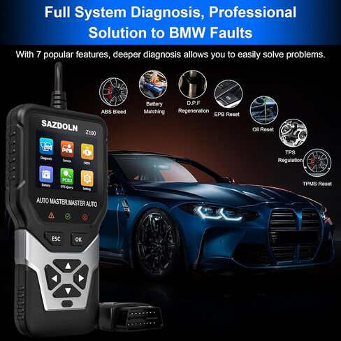 V550 Obd2-Scanner، جهاز اختبار البطارية، أداة تشخيص السيارة المحسنة لقراءة رموز أخطاء المحرك ومسحها، أداة مسح ضوئي لجميع سيارات OBD2 1996+، 40,000+DTC، بيانات حية (أسود) in Saudi Arabia