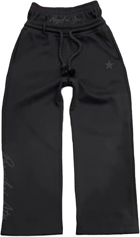 Double Waisted Sweatpants Men Y2k Baggy Sweatpants Wide Leg Drawstring Pants Streetwear Vintage Pants Gym Workout in Kuwait