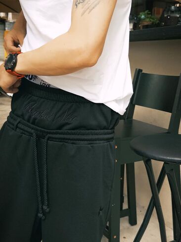 Double Waisted Sweatpants Men Y2k Baggy Sweatpants Wide Leg Drawstring Pants Streetwear Vintage Pants Gym Workout in Kuwait