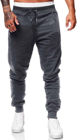 Mens Gym Workout Pants Athletic Joggers Running Sweatpants for Men Bodybuilding with Pockets in Saudi Arabia