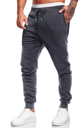 Mens Gym Workout Pants Athletic Joggers Running Sweatpants for Men Bodybuilding with Pockets in Saudi Arabia