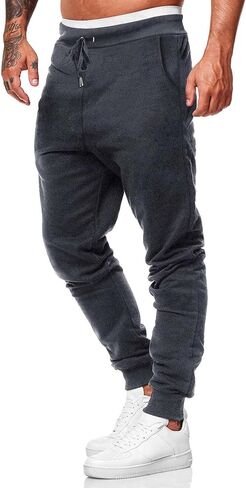 Mens Gym Workout Pants Athletic Joggers Running Sweatpants for Men Bodybuilding with Pockets in Saudi Arabia