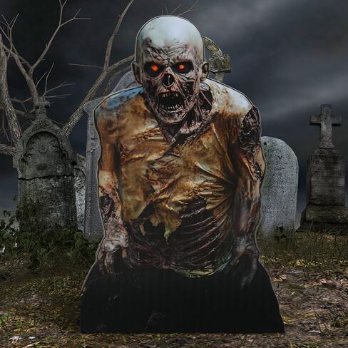 Amyhill 3 Ft Breaking Ground Zombie Cardboard Cutout Stand-Up Spooky Halloween Party Decoration Life Size Spooky Zombie Backdrop Photo Props Standup for Scary Halloween Horror Party Decor in Saudi Arabia