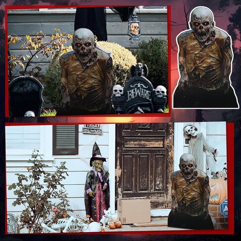 Amyhill 3 Ft Breaking Ground Zombie Cardboard Cutout Stand-Up Spooky Halloween Party Decoration Life Size Spooky Zombie Backdrop Photo Props Standup for Scary Halloween Horror Party Decor in Saudi Arabia