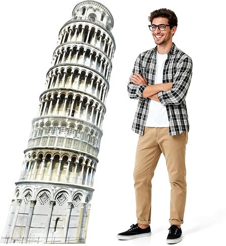 70.8" Tower of Pisa Cardboard Cutout Tower of Pisa Stand Up Cutout Life-Size Italy Photo Booth Prop Backdrop Sign Italian Landmark for Italy Theme Birthday Party Cultural Educational Display in Kuwait