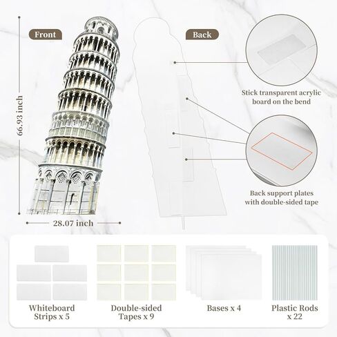 70.8" Tower of Pisa Cardboard Cutout Tower of Pisa Stand Up Cutout Life-Size Italy Photo Booth Prop Backdrop Sign Italian Landmark for Italy Theme Birthday Party Cultural Educational Display in Kuwait