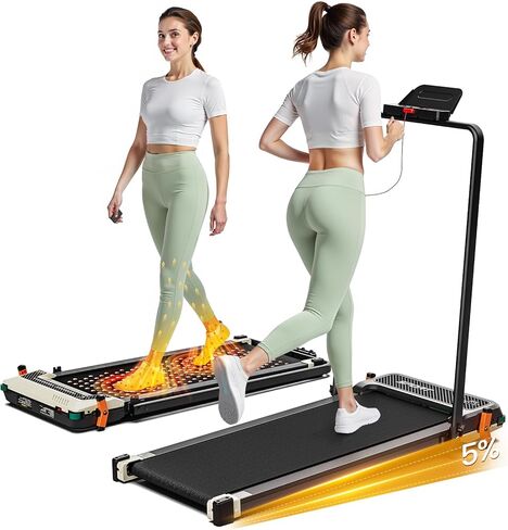 AKLUER Walking Pad Treadmill with Incline Under Desk Treadmill, 2 in 1 Portable Compact Treadmill for Home with Remote Control, LCD Display, Small Walking Jogging Machine, 265lbs Weight Capacity in Kuwait