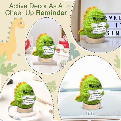Gossby Handmade Positive Dinosaur Crochet - I Love You This Much - Gift for Husband, Boyfriend - Romantic Anniversary, Valentines, Christmas, Birthday Gift for Him from Wife, Girlfriend in Kuwait