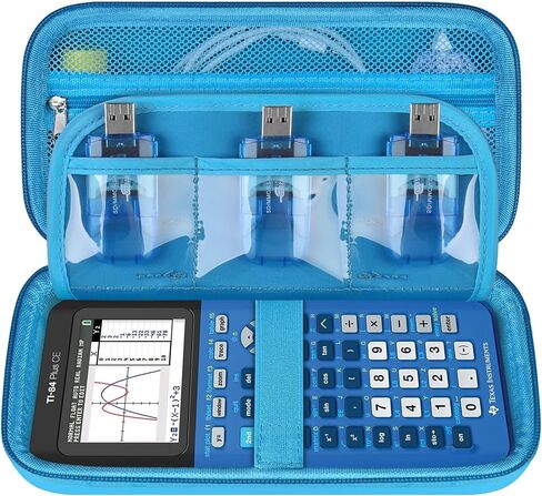 Supmay Hard Case for Texas Instruments TI-Nspire CX II CAS/TI-Nspire CX II Color Graphing Calculator, Storage Holder with Mesh Pockets for USB Power Charger Cable, User Manual and More, Black in Saudi Arabia