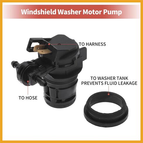 Windshield Washer Pump W/Grommet Windshield Washer Fluid Pump Fit for Honda Odyssey for Abarth 750 Windshield Wiper Pump - Pack of 1 Replacement in Saudi Arabia