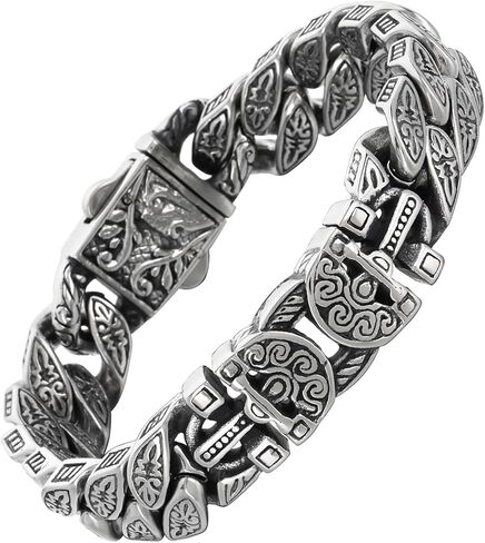 Vintage Cross Men Bracelet Stainless Steel Men's link Bracelet Silver 8.66 Inches Retro Punk Style Mens Jewelry in Kuwait