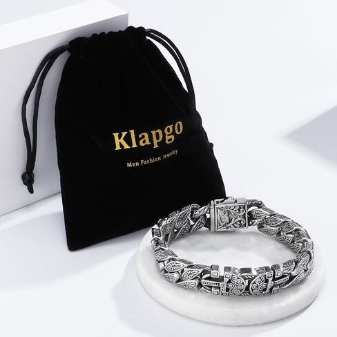 Vintage Cross Men Bracelet Stainless Steel Men's link Bracelet Silver 8.66 Inches Retro Punk Style Mens Jewelry in Kuwait