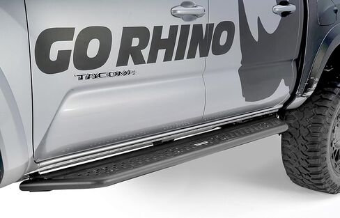 Go Rhino Dominator Xtreme D6 Sidesteps & Brackets | Cab Length, Mild Steel, Textured Black | D64432T | Fits 2024 Toyota Tacoma Double Cab in Saudi Arabia