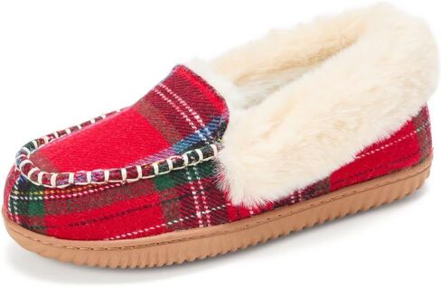 Dearfoams Women's Gifts Fuzzy Memory Foam Outdoor Ryland Moccasin with Cuff Slippers in Saudi Arabia
