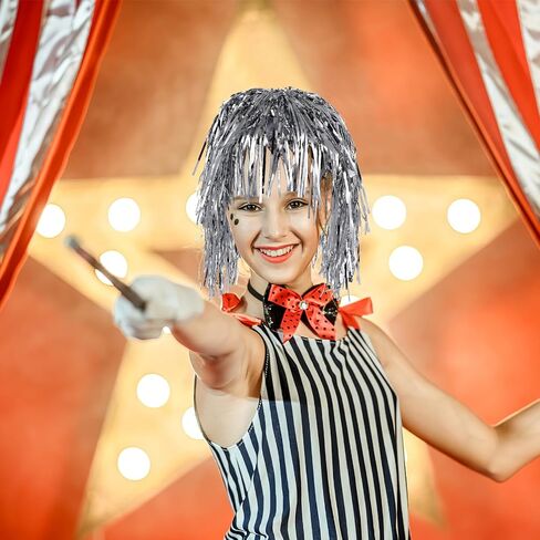 12 Packs Tinsel Party Wigs, Foil Wig Funny Shiny Cosplay Party Set Tinsel Party Supplies for Party Festival Costume Photo Props Men Women, Short Hair in Saudi Arabia