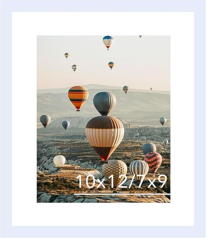 10x12 Picture Frame with Mat, Display 7x9 with Mat or 10 x 12 without Mat, Wood 10 by 12 Photo Frames for Wall Hanging or Tabletop, 1 Pack, Black in Saudi Arabia