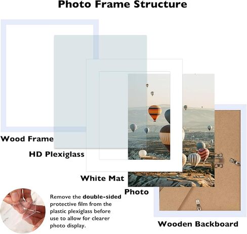 10x12 Picture Frame with Mat, Display 7x9 with Mat or 10 x 12 without Mat, Wood 10 by 12 Photo Frames for Wall Hanging or Tabletop, 1 Pack, Black in Saudi Arabia