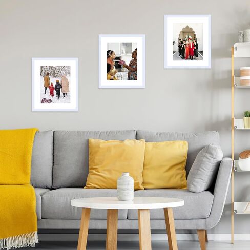 10x12 Picture Frame with Mat, Display 7x9 with Mat or 10 x 12 without Mat, Wood 10 by 12 Photo Frames for Wall Hanging or Tabletop, 1 Pack, Black in Saudi Arabia