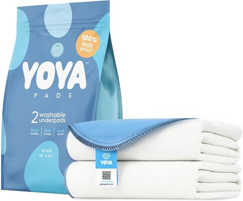 Washable Underpads, Heavy Absorbency Reusable Bedwetting Incontinence Pads for Kids, Adults, Elderly, and Pets - Waterproof Protective Pad for Bed, Couch, Sofa, Floor 18" x 24" (Pack of 2) in Saudi Arabia
