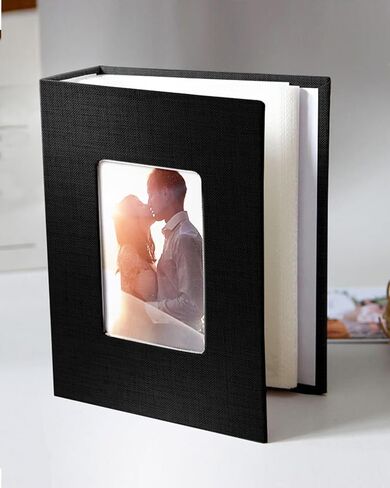 ألبوم صور مقاس 4x6 مع غطاء من الكتان، كتاب ألبوم صور صغير يحمل 100 صورة، ألبوم صور محمول للعائلة، كتاب صور العطلات (رمادي) in Saudi Arabia