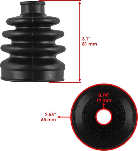Caltric 2 Front Axle Inner Outer CV Boot Kit for Compatible with Kawasaki Bayou 300 KLF300C 4X4 1998-2004 in Saudi Arabia