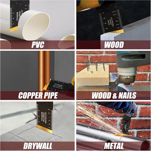 16 حزمة من شفرات المنشار المتأرجحة من التيتانيوم لقطع المعادن، شفرات احترافية متعددة الأدوات للأظافر المعدنية والمواد الصلبة والبلاستيك الخشبي، مجموعات شفرات متعددة الأدوات تناسب ديوالت ميلووكي ريوبي، 3 أنواع in Kuwait