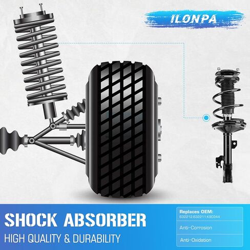 Front Struts w/Coil Spring & Sway Bar Links for 2004-2007 Highlander FWD / 2004-2006 Lexus RX330 / 2007-2009 Lexus Rx350 / 2006-2008 Lexus RX400H, Shock Absorber Assembly Replace 632211 632212 (4pc) in Saudi Arabia