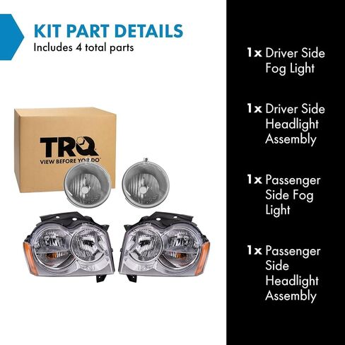 طقم الإضاءة TRQ CH2502160 CH2503160 CH2592135 متوافق مع 2005-2007 جيب جراند شيروكي in Saudi Arabia