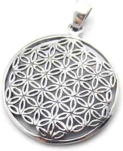 COSUMOSU flower of life Sacred Geometry 925 Sterling Silver Pendant - 1.06″ Circle in Saudi Arabia
