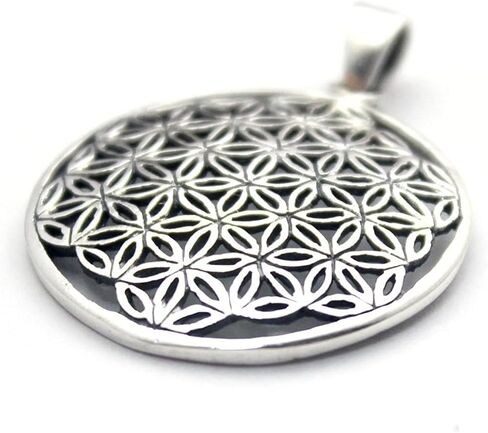 COSUMOSU flower of life Sacred Geometry 925 Sterling Silver Pendant - 1.06″ Circle in Saudi Arabia