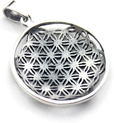 COSUMOSU flower of life Sacred Geometry 925 Sterling Silver Pendant - 1.06″ Circle in Saudi Arabia