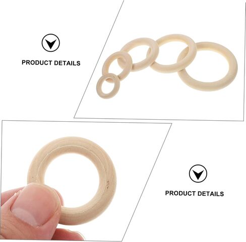 Operitacx 60pcs Wooden DIY Curtain Connecting Rings Natural Wood Hanging Rings for Handbags and Crafts Smooth Surface for Comfortable Touch Rustic Retro Design in Saudi Arabia