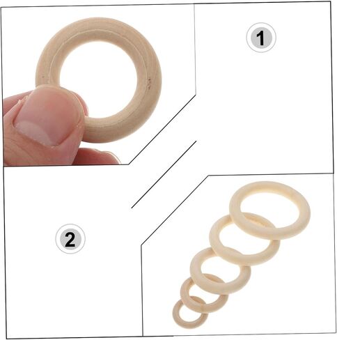 Operitacx 60pcs Wooden DIY Curtain Connecting Rings Natural Wood Hanging Rings for Handbags and Crafts Smooth Surface for Comfortable Touch Rustic Retro Design in Saudi Arabia