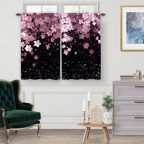 Worltoldb Halloween Witch Kitchen Curtains Cafe Curtains for Bathroom Dining Room Living Room Pocket Window Drapes 2 Panels Set 28"x36" in Kuwait