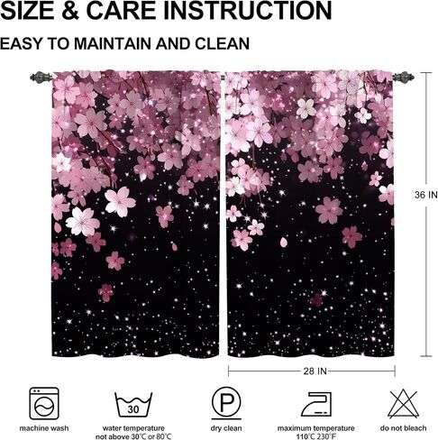 Worltoldb Halloween Witch Kitchen Curtains Cafe Curtains for Bathroom Dining Room Living Room Pocket Window Drapes 2 Panels Set 28"x36" in Kuwait