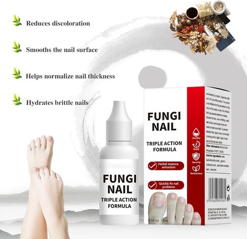 Toenail Fungus Treatment, Herbal Extracts, Nighttime Long-Lasting Nail Treatment, Suitable for Discoloration, Shaped Nails, Thick Nails, Safe and Gentle, Cuticle Care, 15ml/0.5oz (two) in Saudi Arabia