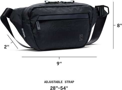 حقيبة كتف Sabin من شركة Chrome Industries للرجال والنساء - حجرة رئيسية كبيرة، مواد معاد تدويرها خفيفة الوزن وإبزيم معدني قابل للتعديل - 6 لتر، أسود in Kuwait