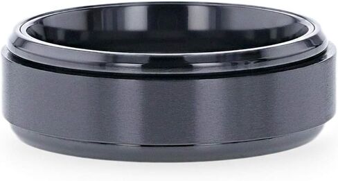 خاتم زفاف فانتوم أسود من التيتانيوم المصقول في المنتصف - بعرض 8 مم in Kuwait