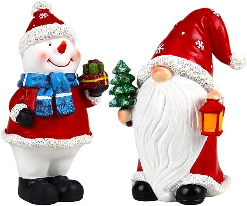 عيد الميلاد جنوم التماثيل 2 قطعة عيد الميلاد ثلج الديكور داخلي الراتنج تحصيل تمثال لطيف عطلة زخرفة للمنزل الجدول in Kuwait