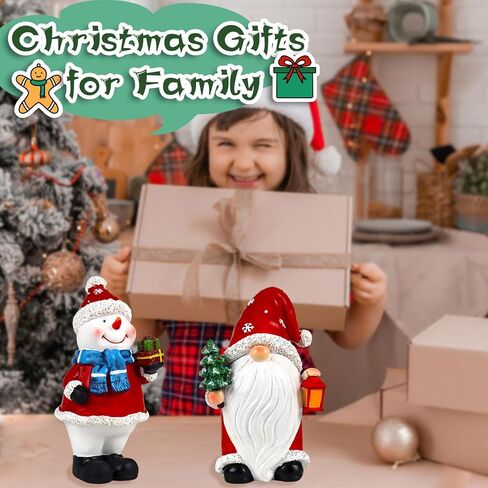 عيد الميلاد جنوم التماثيل 2 قطعة عيد الميلاد ثلج الديكور داخلي الراتنج تحصيل تمثال لطيف عطلة زخرفة للمنزل الجدول in Kuwait