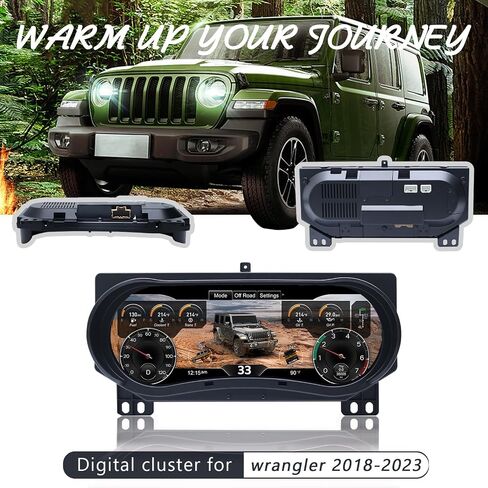 مجموعة أدوات القياس الرقمية 12.3 بوصة لسيارة Jeep Wrangler JL 2018-2023 لسيارة Jeep Gladiator 2018-2023 مجموعة أدوات القياس الرقمية استبدال عداد السرعة لما بعد البيع مجموعة أجهزة القياس الرقمية in Saudi Arabia