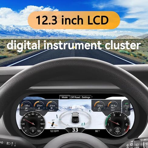 مجموعة أدوات القياس الرقمية 12.3 بوصة لسيارة Jeep Wrangler JL 2018-2023 لسيارة Jeep Gladiator 2018-2023 مجموعة أدوات القياس الرقمية استبدال عداد السرعة لما بعد البيع مجموعة أجهزة القياس الرقمية in Saudi Arabia