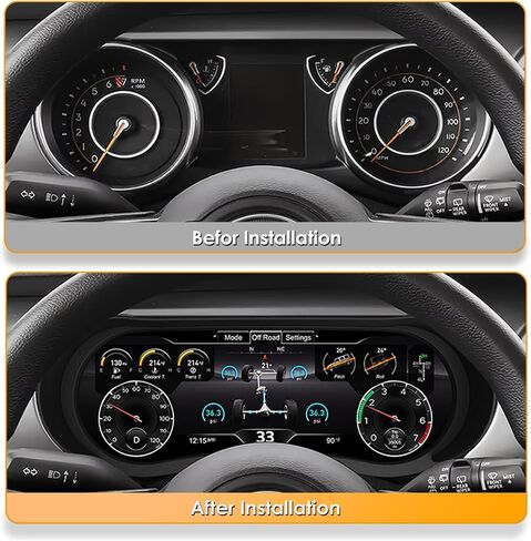مجموعة أدوات القياس الرقمية 12.3 بوصة لسيارة Jeep Wrangler JL 2018-2023 لسيارة Jeep Gladiator 2018-2023 مجموعة أدوات القياس الرقمية استبدال عداد السرعة لما بعد البيع مجموعة أجهزة القياس الرقمية in Saudi Arabia