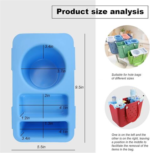 Lckaey 2pcs Bogg Bag accessories-cup holder tray storage cover -EVA beach top tray -Bogg Bag mobile phone holder-suitable for Stanley Cup-camping beach divider and organizerY205-white in Saudi Arabia