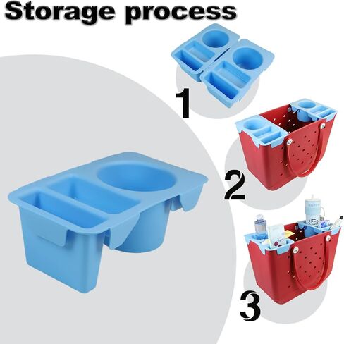 Lckaey 2pcs Bogg Bag accessories-cup holder tray storage cover -EVA beach top tray -Bogg Bag mobile phone holder-suitable for Stanley Cup-camping beach divider and organizerY205-white in Saudi Arabia