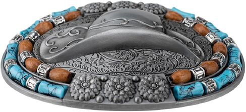 Turquoise Cowboy Hat Belt Buckle for Men Vintage Cowboy Hat Floral Belt Buckle,Cowboy Hat Western Hat Belt Buckle in Saudi Arabia