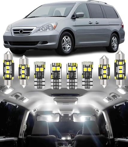 استبدال ضوء LED داخلي للسيارة BMT xms لسيارة Honda Odyssey 2005-2010، حزمة مصابيح إضاءة داخلية فائقة السطوع 6000K، 14 قطعة in Kuwait
