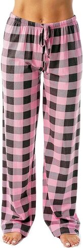 Pajamas Pants for Women Comfy Lounge Bottoms Wide Leg Pj Pants Fashion Plaid Sleepwear with Drawstring in Saudi Arabia